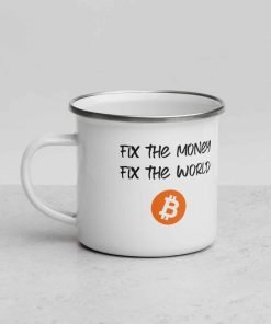 FIX THE MONEY FIX THE WORLD - Enamel Mug - Image 3