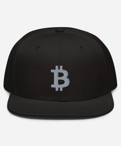BITCOIN ICON GREY - Snapback Hat - Image 4