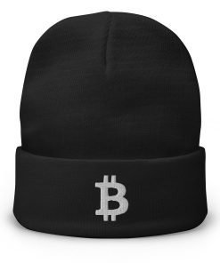 BITCOIN ICON WHITE - Embroidered Beanie