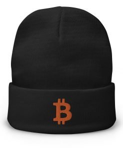BITCOIN ICON ORANGE - Embroidered Beanie