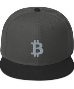 BITCOIN ICON GREY - Snapback Hat - Image 6
