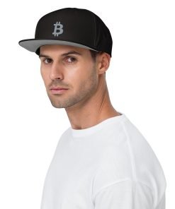 BITCOIN ICON GREY - Snapback Hat - Image 14