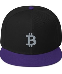 BITCOIN ICON GREY - Snapback Hat - Image 11