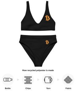 BITCOIN - High-Waisted Bikini - Black - Image 2