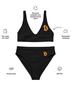 BITCOIN - High-Waisted Bikini - Black - Image 3
