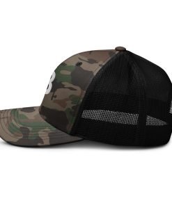BITCOIN ICON WHITE - Camouflage Trucker Hat - Image 7