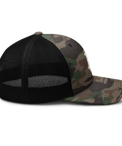 BITCOIN ICON WHITE - Camouflage Trucker Hat - Image 8