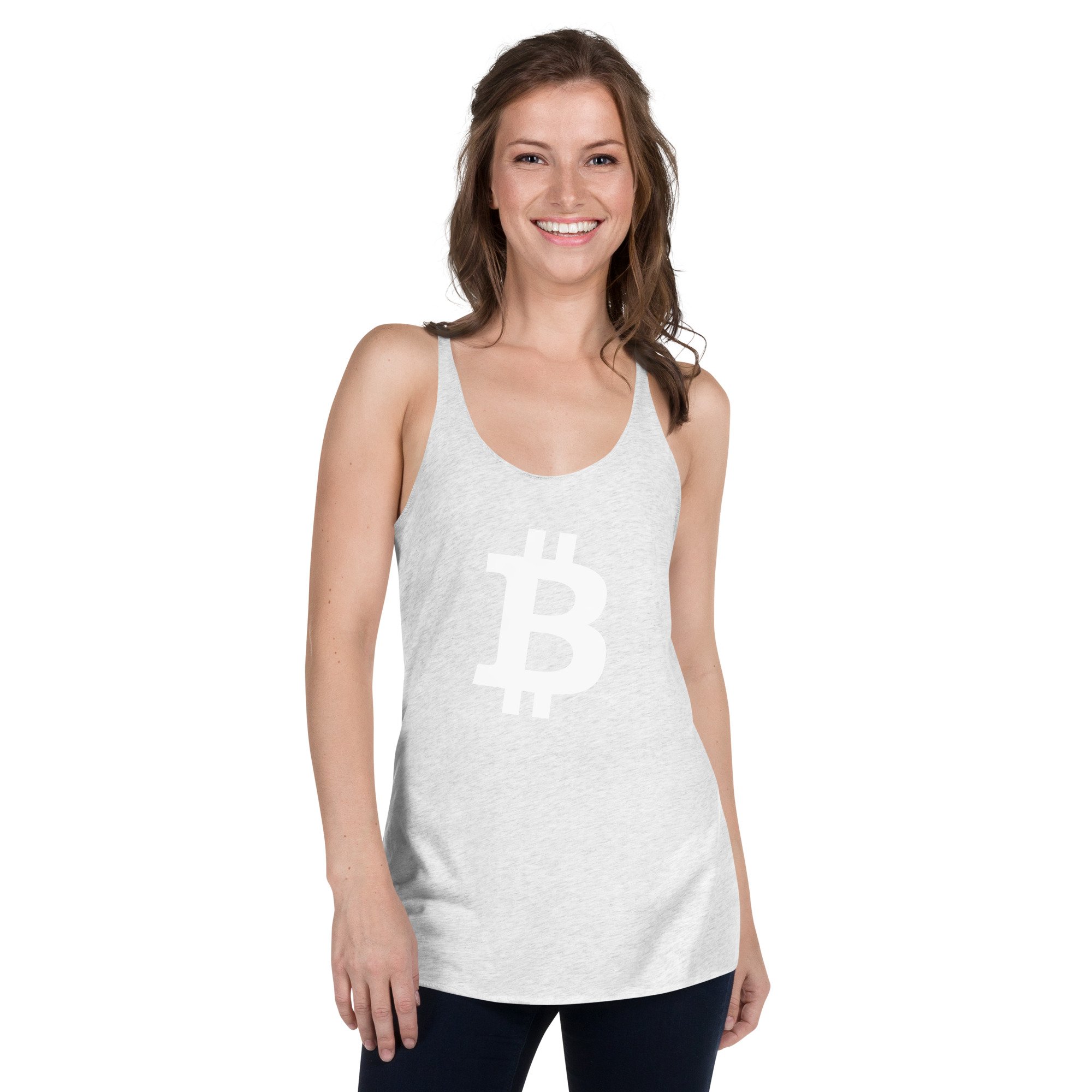BITCOIN White - Racerback Tank - bitcoin-wear.com BITCOIN White - Racerback Tank - Image 11