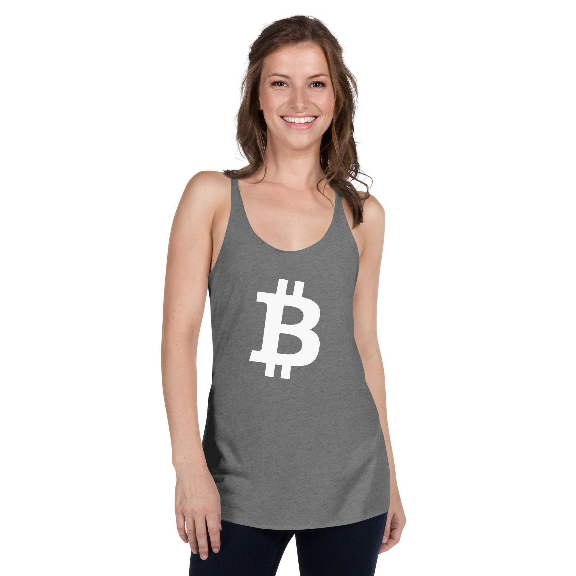 BITCOIN White - Racerback Tank - bitcoin-wear.com BITCOIN White - Racerback Tank - Image 9