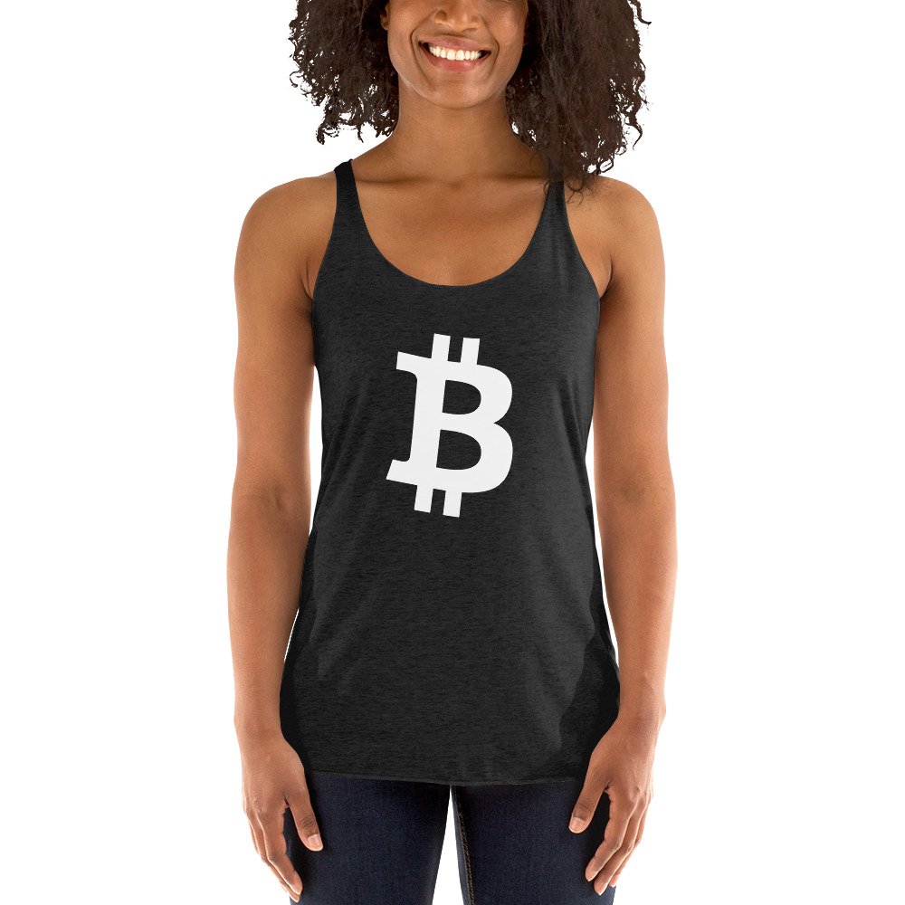 BITCOIN White - Racerback Tank - bitcoin-wear.com BITCOIN White - Racerback Tank - Image 4
