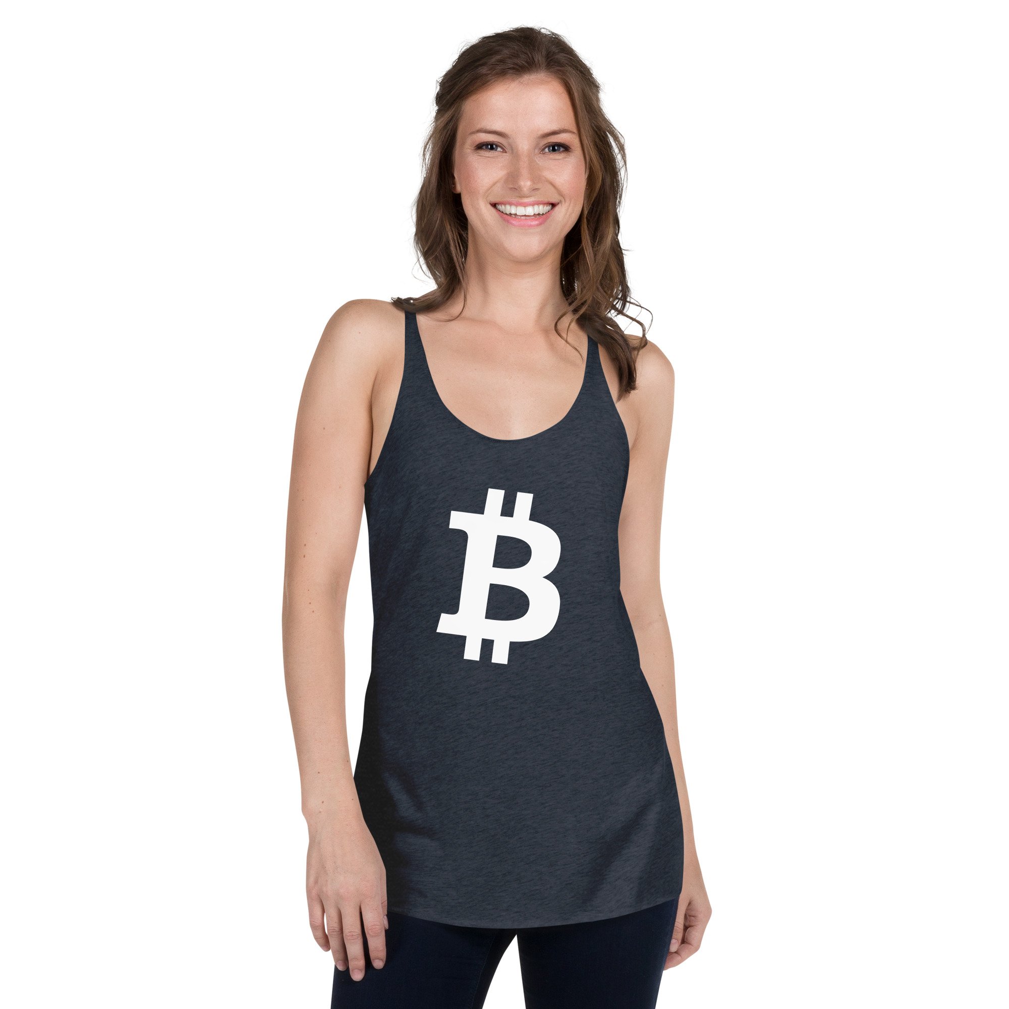BITCOIN White - Racerback Tank - bitcoin-wear.com BITCOIN White - Racerback Tank - Image 2