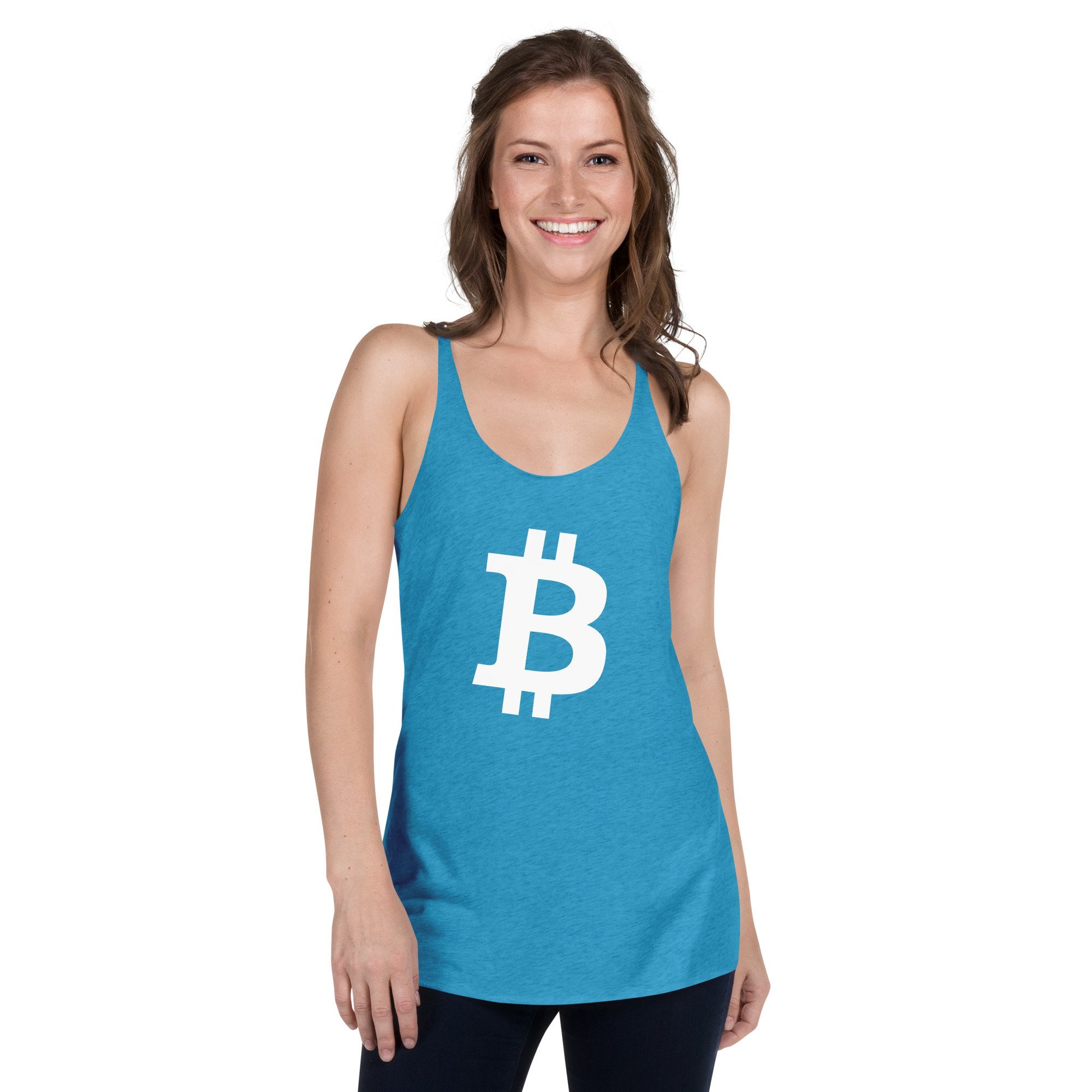 BITCOIN White - Racerback Tank - bitcoin-wear.com BITCOIN White - Racerback Tank - Image 10