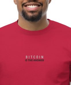 BITCOIN IS THE ANSWER - Minimal Embroidered T-Shirt - Image 7