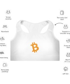 BITCOIN – Padded Sports Bra – White - Image 3