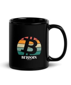 BITCOIN RETRO - Black Glossy Mug