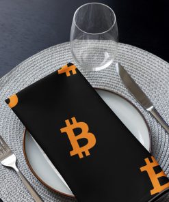 BITCOIN - Cloth Napkin Set - Black - Image 3