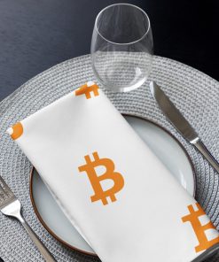 BITCOIN – Cloth Napkin Set – White - Image 3