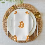 BITCOIN – Cloth Napkin Set – White