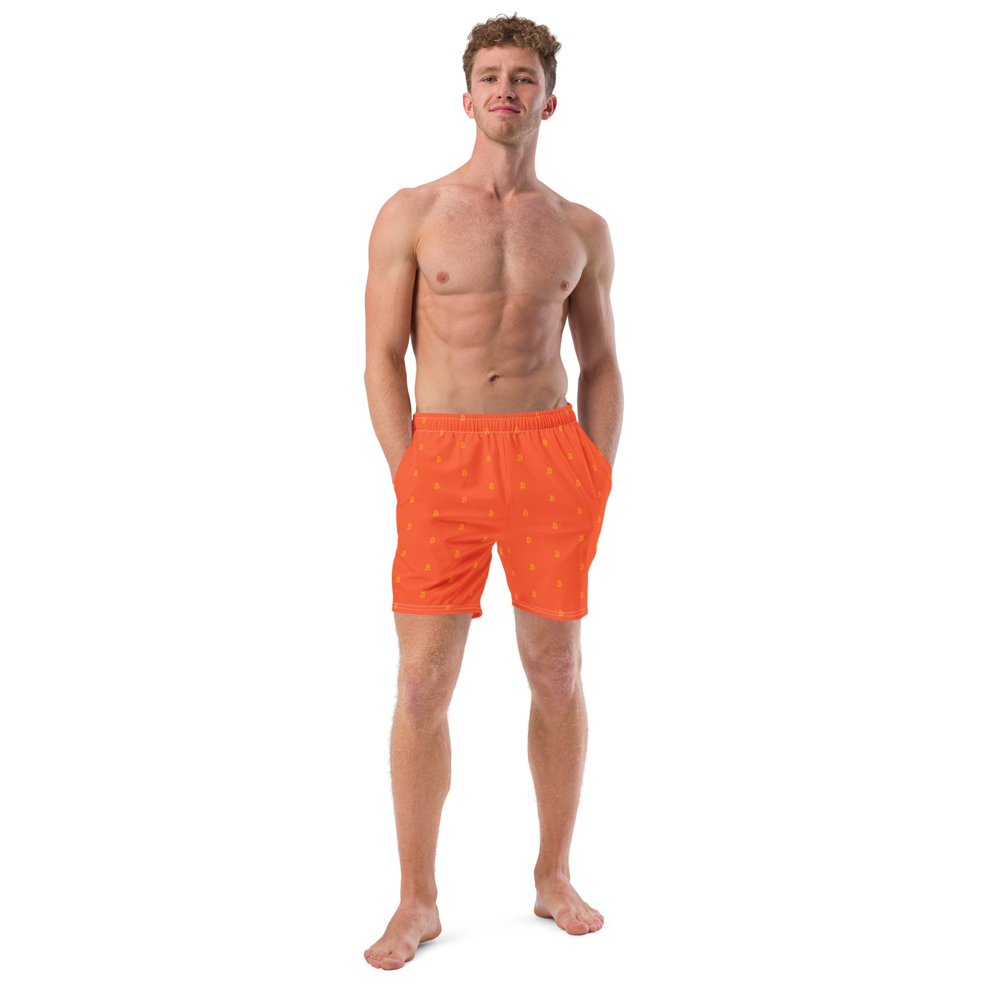 Bitcoin Swim Trunks Orange/Orange - bitcoin-wear.com Bitcoin Swim Trunks Orange/Orange - Image 2