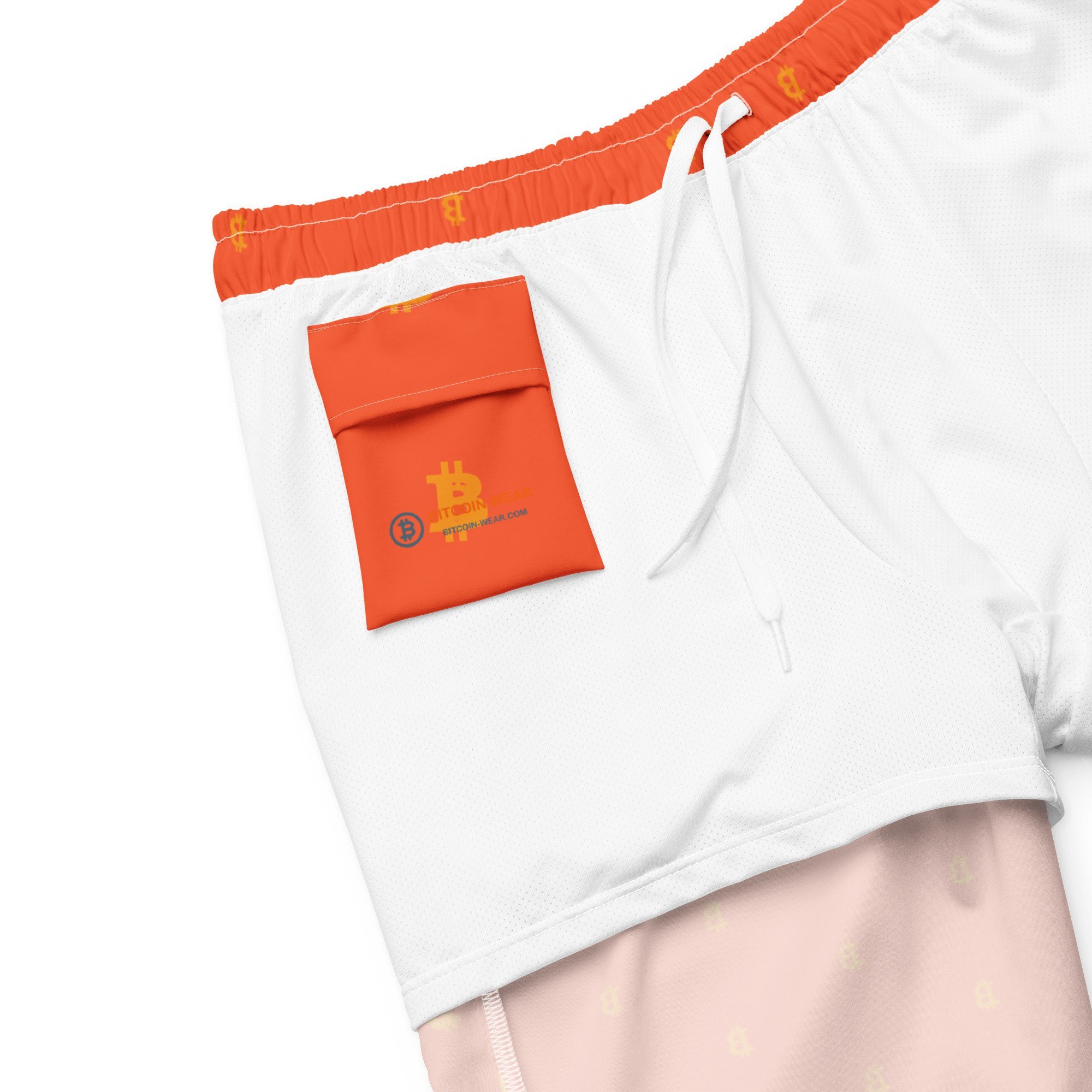 Bitcoin Swim Trunks Orange/Orange - bitcoin-wear.com Bitcoin Swim Trunks Orange/Orange - Image 4