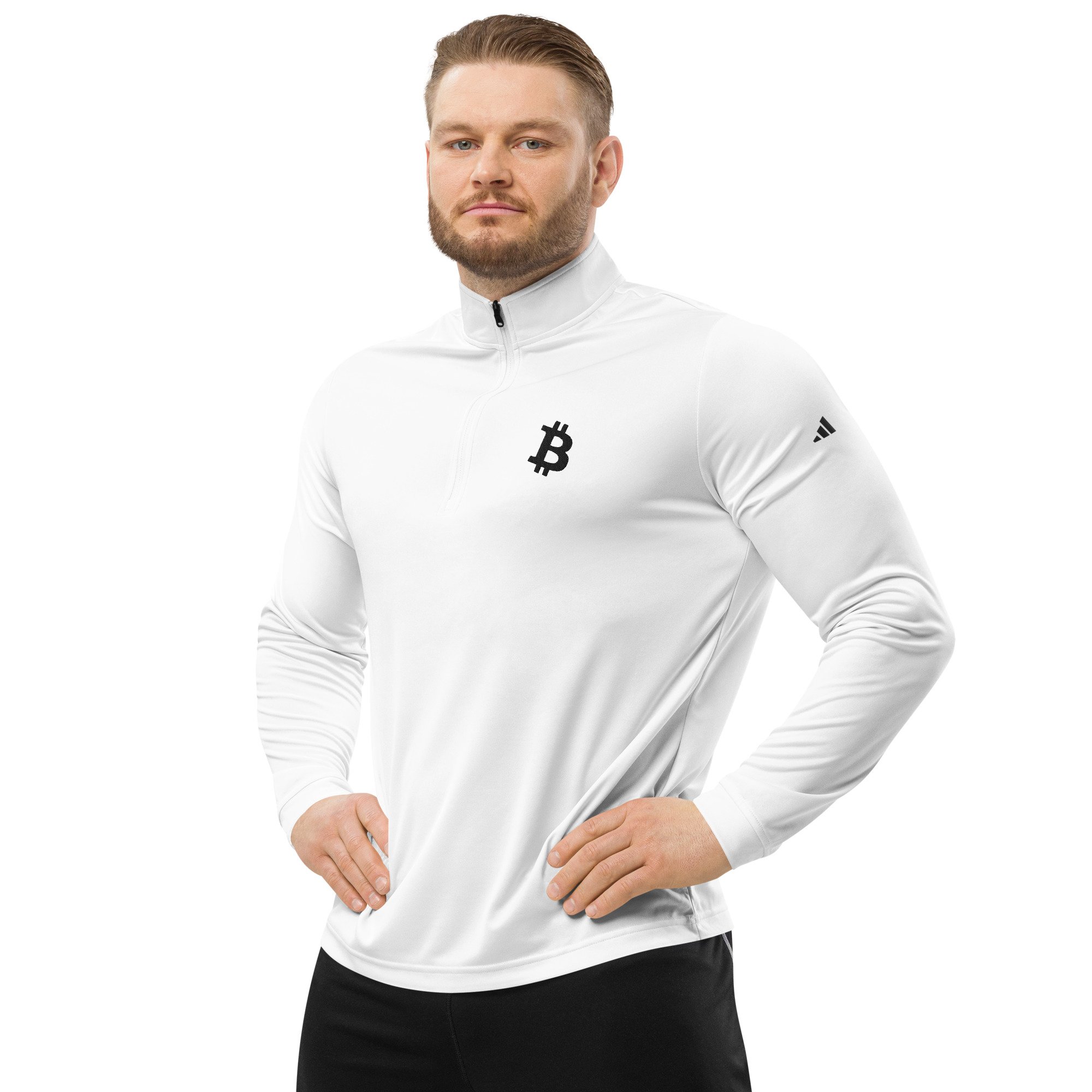 adidas Bitcoin - Black - Quarter Zip Pullover - bitcoin-wear.com adidas Bitcoin - Black - Quarter Zip Pullover - Image 3