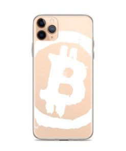 Alternative view of Grunge Bitcoin Clear Case for iPhone® - White