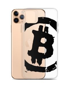 Grunge Bitcoin Clear Case for iPhone® - Black - Image 3