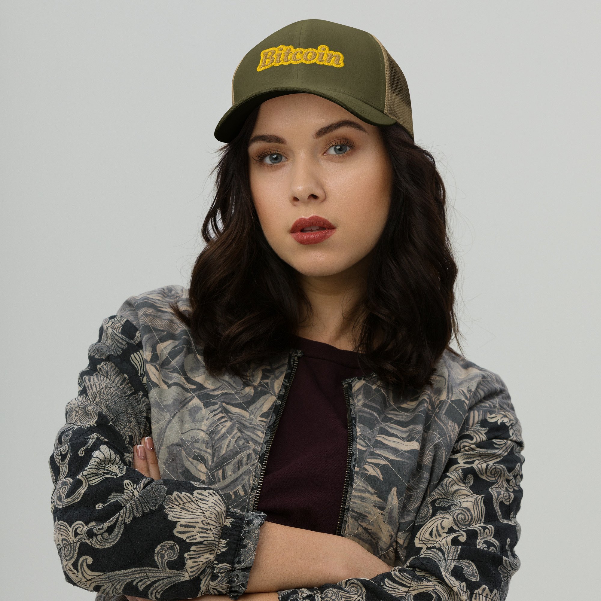 BITCOIN RETRO - Trucker Cap Green - bitcoin-wear.com BITCOIN RETRO - Trucker Cap Green - Image 3